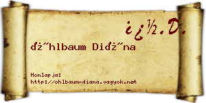 Öhlbaum Diána névjegykártya